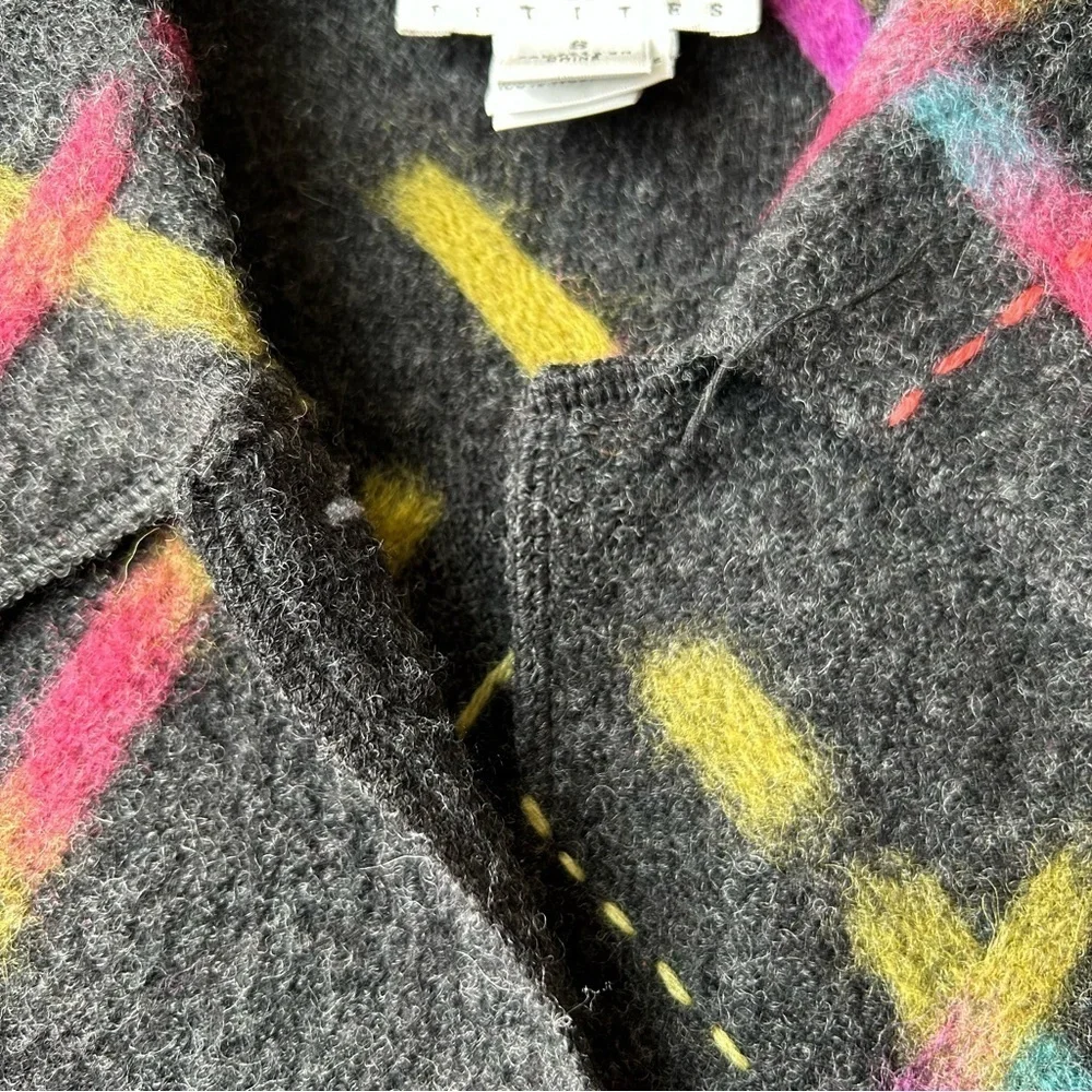 Talbots Abstract Printed Pure Wool Felted Jacket - Picture 8 of 15